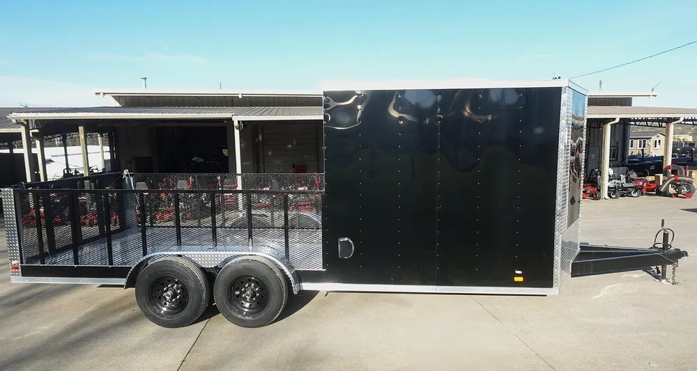 7×20 Black Hybrid Enclosed Trailer ATP Floor (2) 7K Axles — view 3