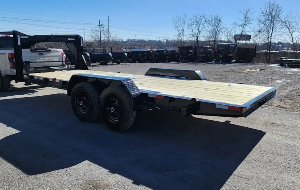 7×20 Gooseneck Equipment Trailer (2) 7K Axles Straight deck No Ramps 14K GVWR — view 2