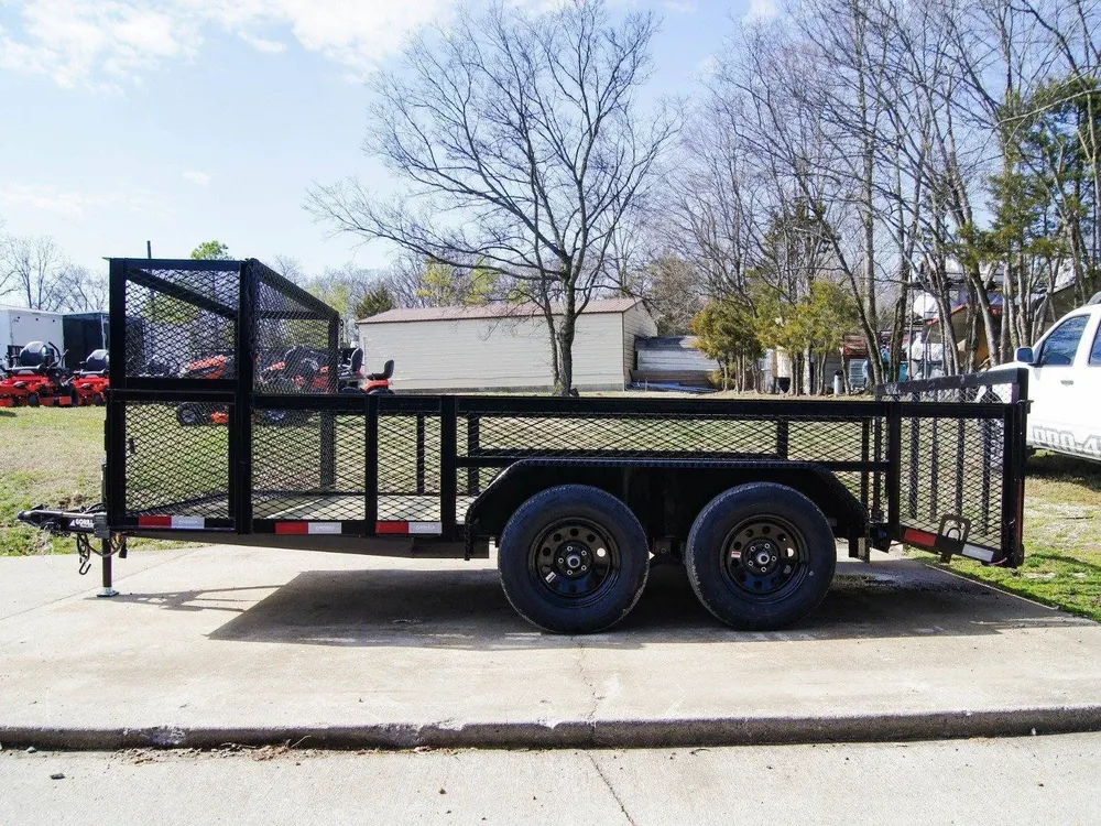 7×14 Powder Coated Dovetail Utility Trailer Stacked Baskets (2) 3,500lb Axles — view 4