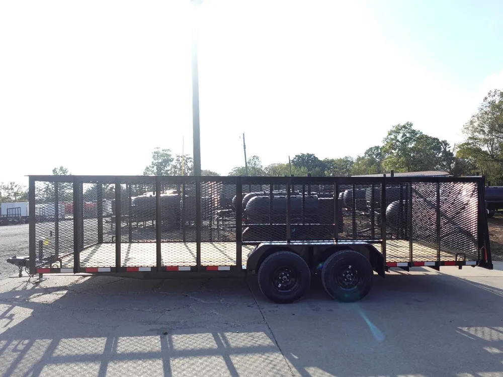 7×20 Straight Deck Utility Trailer 4ft Mesh Sides (2) 3,500lb Axles — view 5