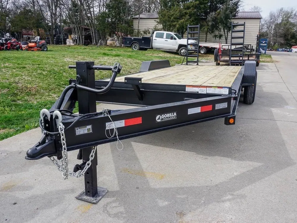 7×20 Equipment Trailer 8″ I-Beam (2) 7K Axles Standup Ramps 14K GVWR — view 4