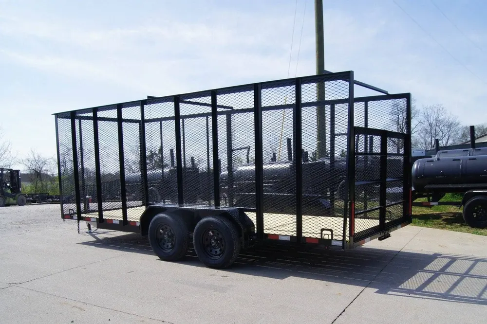 6.4×18 Straight Deck Utility Trailer 6ft Mesh with Barn Door Gate (2) 3500lb Axles — view 4