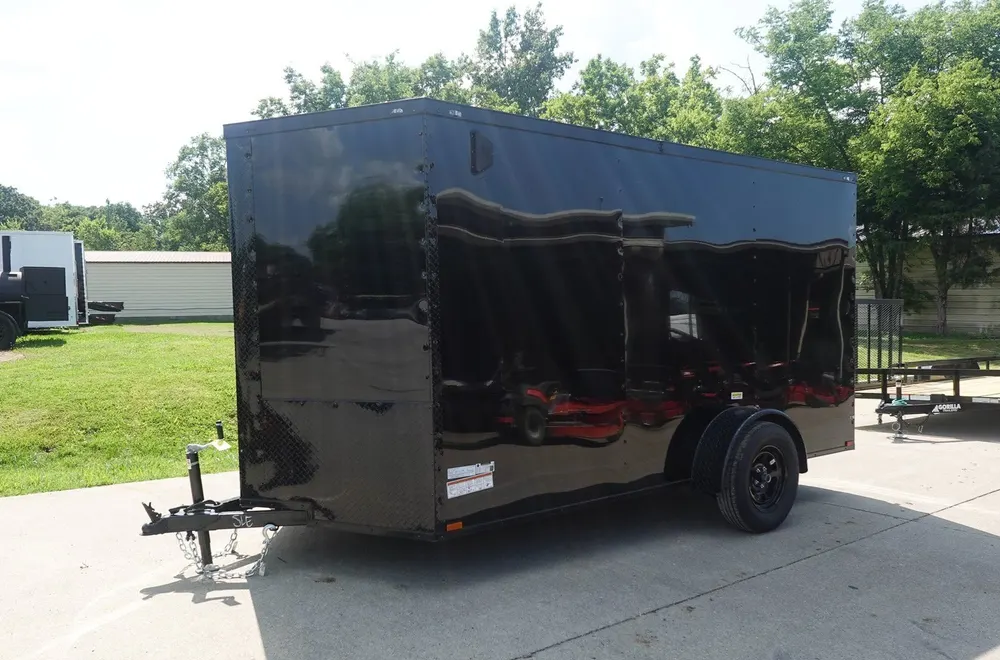 6×12 Enclosed Trailer Black — view 3