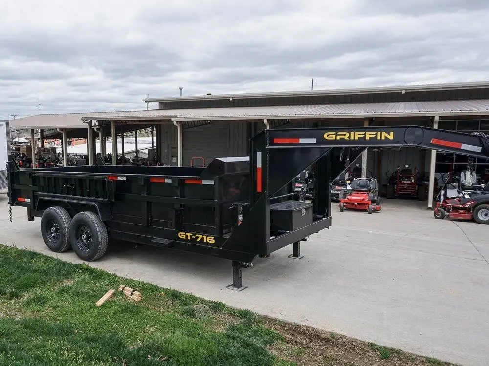 Hydraulic 7’x16′ 2ft Side Gooseneck Dump Trailer (2) 7K Axles — view 10