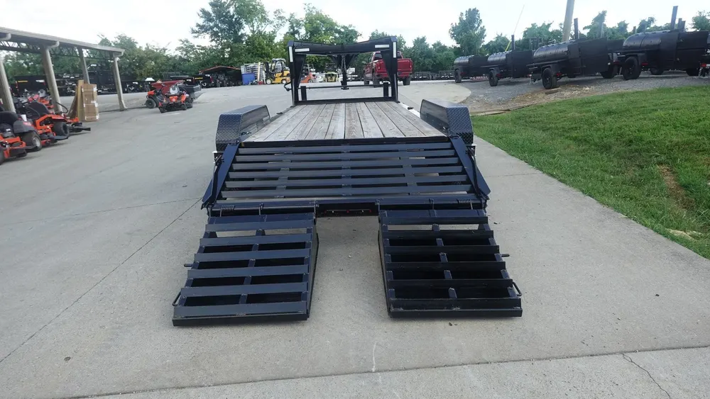 7×18 Gooseneck Equipment Trailer (2) 7K Axles & Mini King Kong Ramps 14k GVWR — view 10