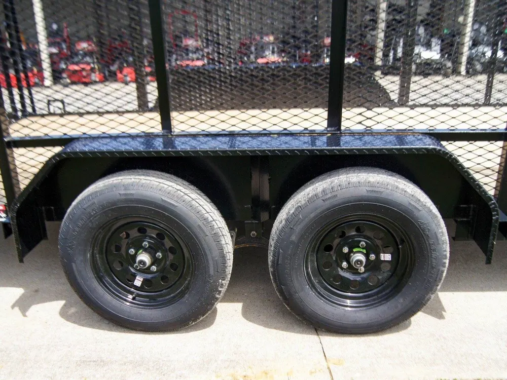 7×16 Powder Coated Straight Deck Utility Trailer with 6ft Mesh Sides (2) 3500lb Axles — view 8