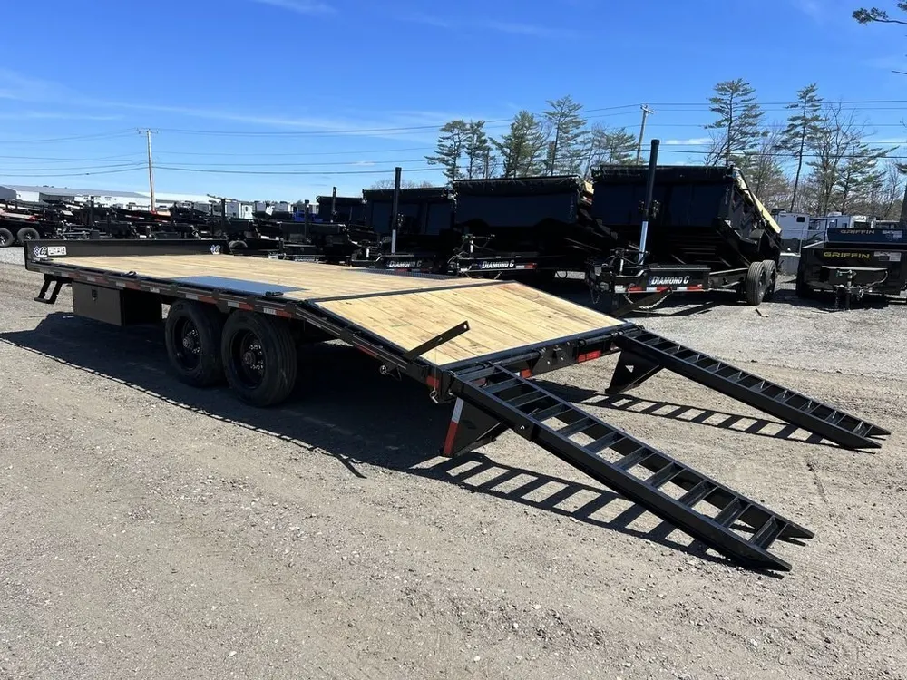 2024 Diamond C 8.5×20 20K Deckover Equipment Trailer w/ 72” Flip-Knee Ramps — view 3