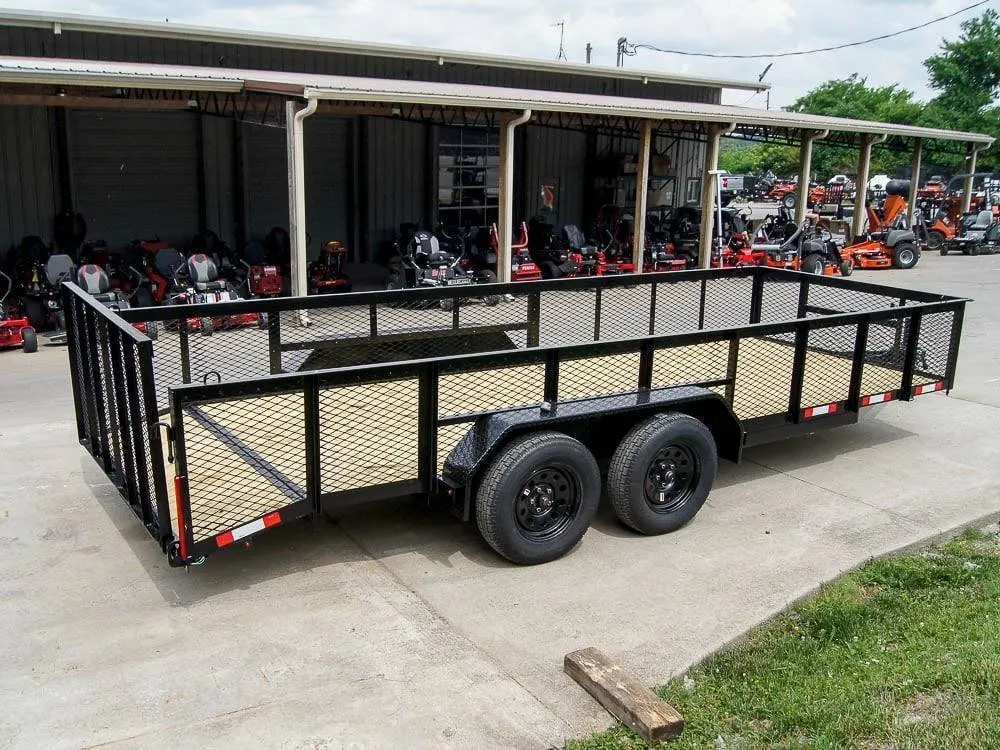 6.4×18 Powder Coated Dovetail Utility Trailer with 2ft Mesh Sides (2) 3500lb Axles — view 7