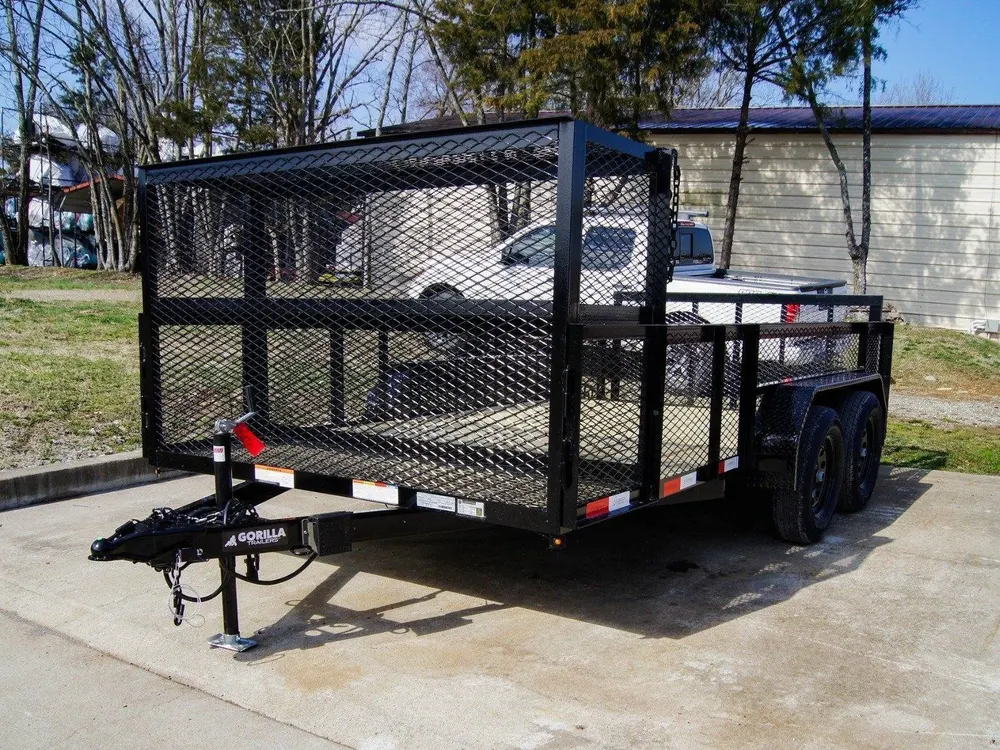 7×14 Powder Coated Dovetail Utility Trailer Stacked Baskets (2) 3,500lb Axles — view 3