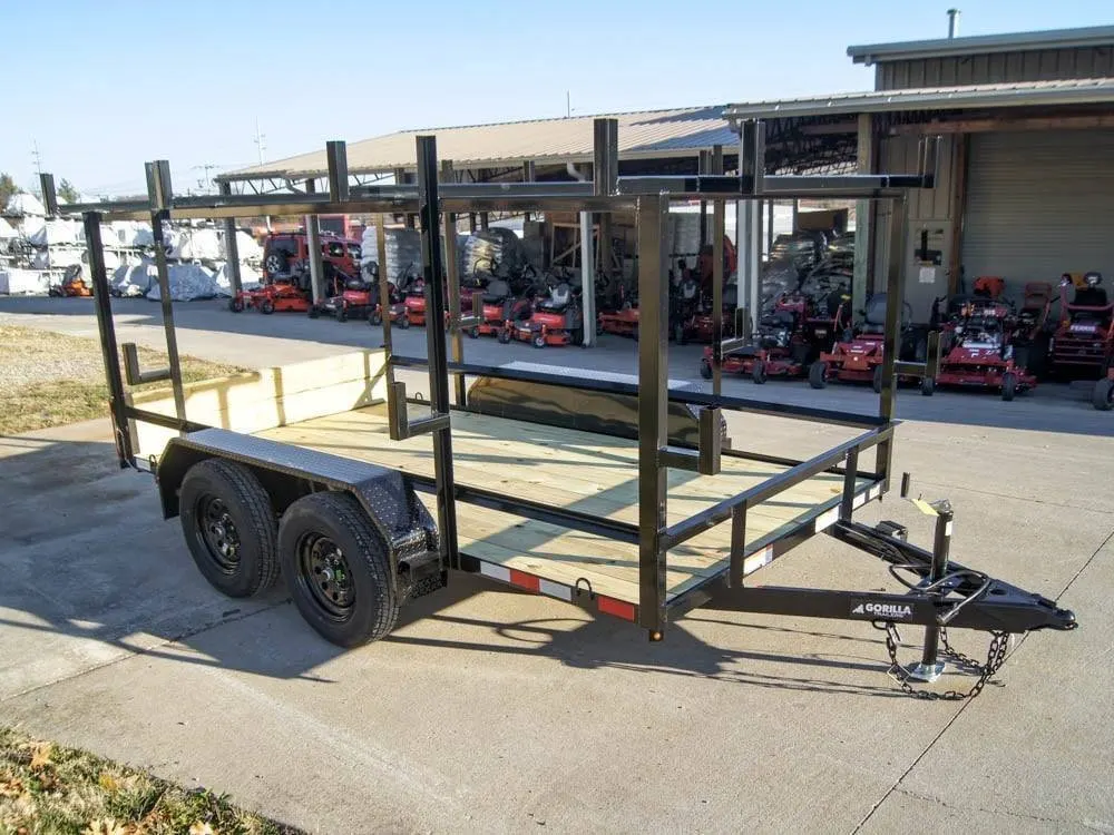 6.4×12 Straight Deck Utility Trailer 4.5ft Ladder Racks (2) 3,500lb Axles — view 7