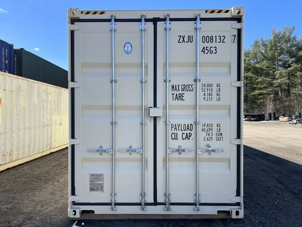 40-Fuß-High-Cube-Lagercontainer One-Trip mit Seitentüren, beige