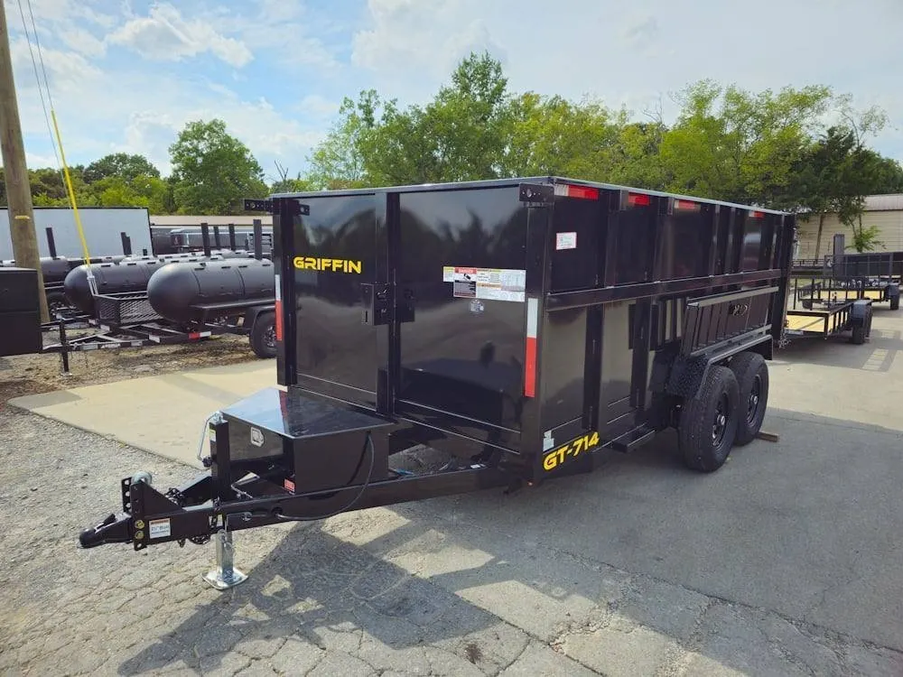 7×14 Hydraulic Dump Trailer with 4ft Sides (2) 7K Axles — view 3