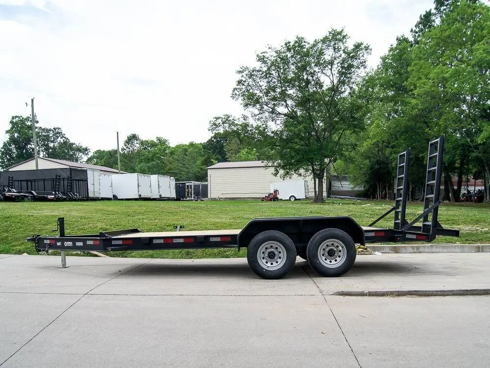 7×16 IBeam Equipment Trailer (2) 5200lb Axles with Stand-Up Ramps — view 3