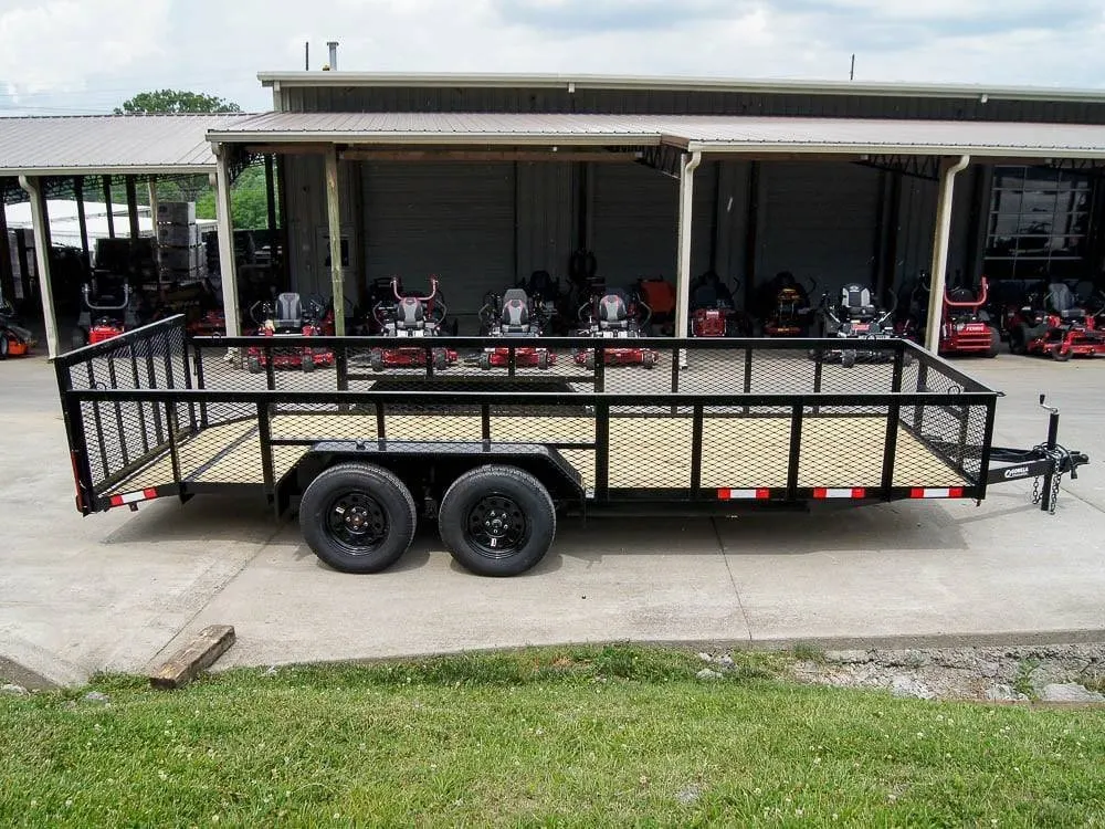 6.4×18 Powder Coated Dovetail Utility Trailer with 2ft Mesh Sides (2) 3500lb Axles — view 8