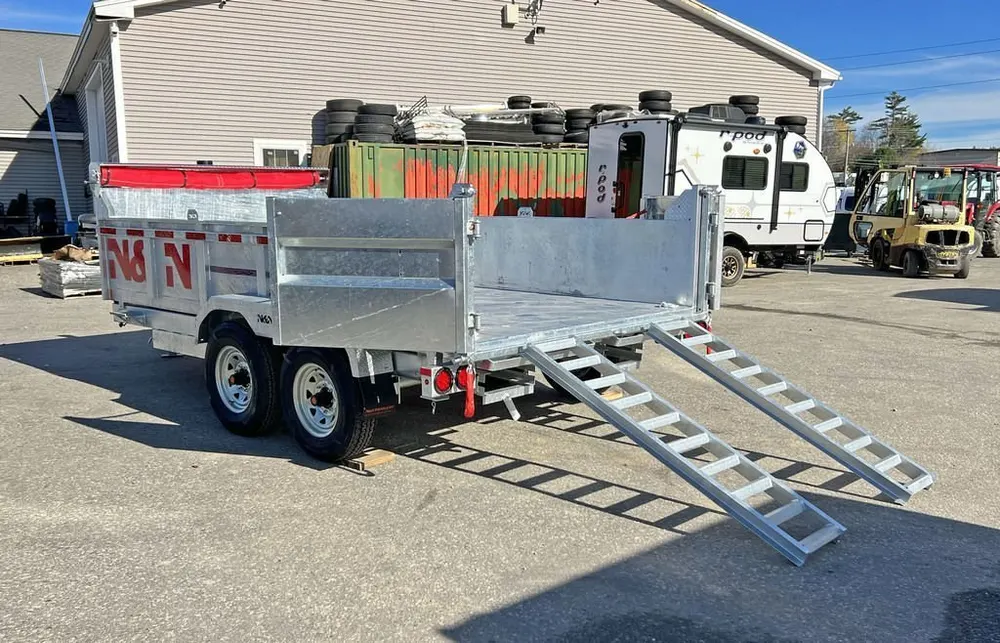 2024 N&N Trailers 7×14 14K Galvanized Hydraulic Dump w/Ramps, 2-Way Spreader Gate, Tarp Kit — view 8
