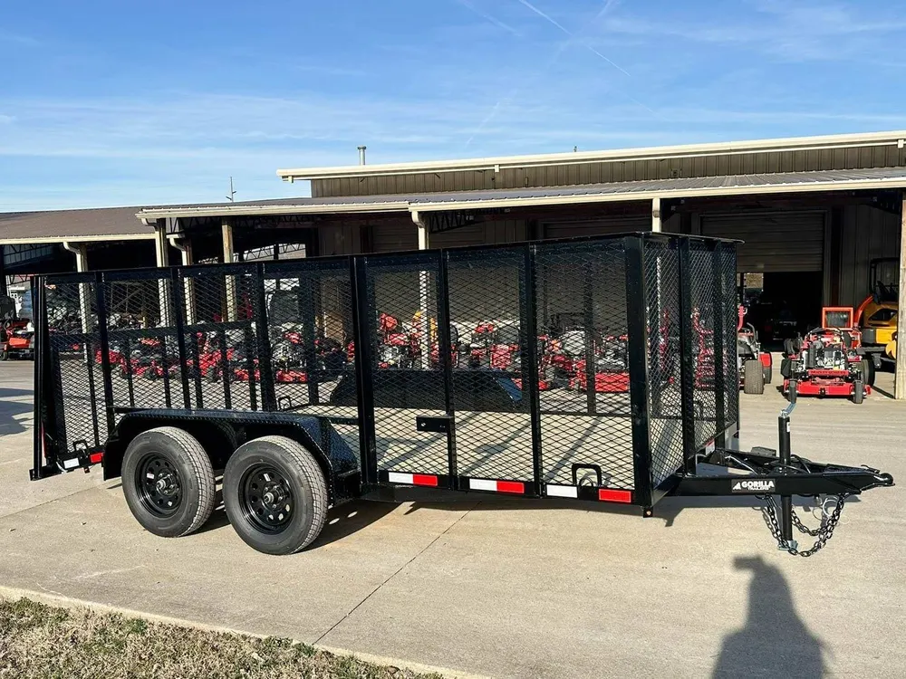 7×14 Powder Coated Dovetail Utility Trailer 4ft Mesh Sides (2) 3,500lb Axles — view 9