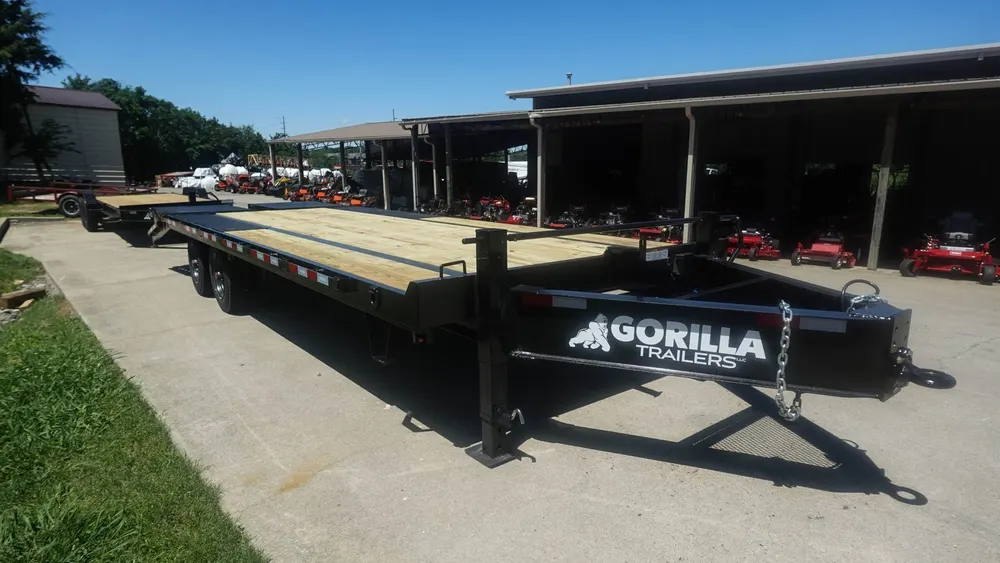 8.5×25 IBeam Deckover Dovetail Trailer (2) 10K Axles King Kong Ramps — view 2