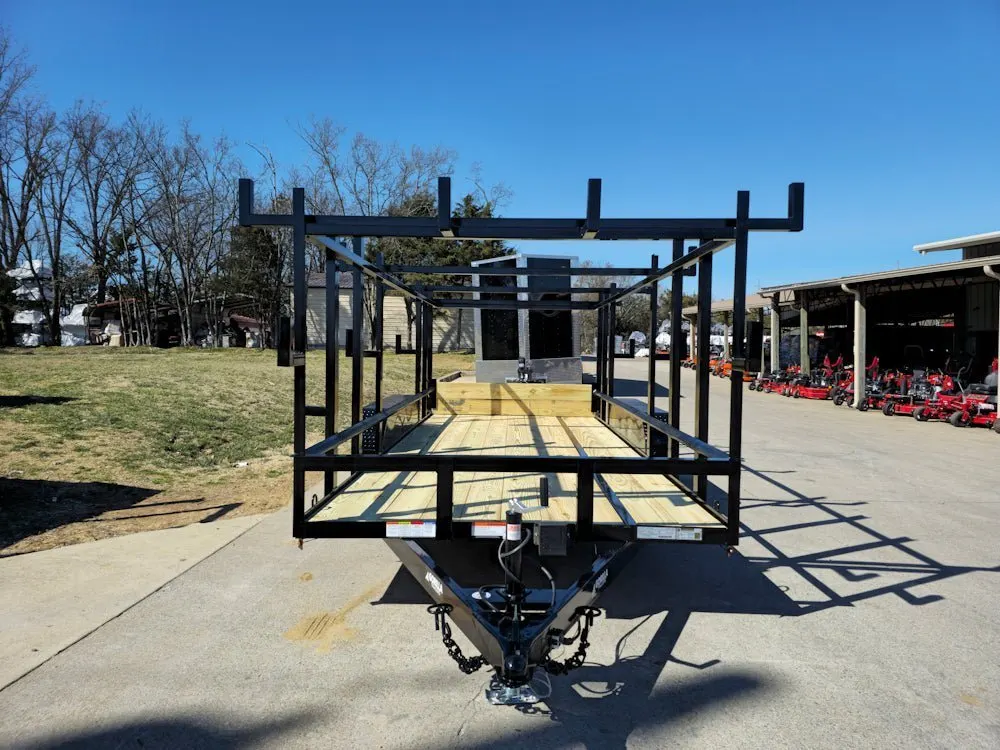 6.4×16 Straight Deck Tandem Utility Trailer 4.5ft Ladder Racks — view 2