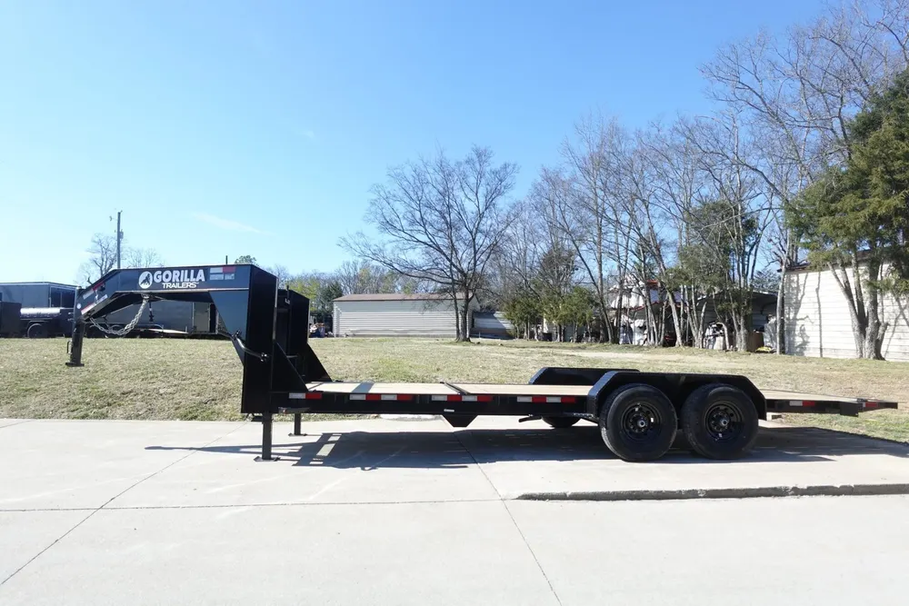7×22 Gooseneck Tilt Car Hauler Trailer (2) 7K Drop Axles with Brakes — view 2