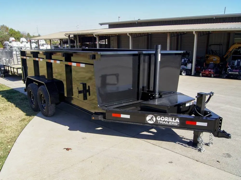 7×14 Gorilla Telescopic IBeam Dump Trailer with 3ft Sides (2) 7K Axles — view 7