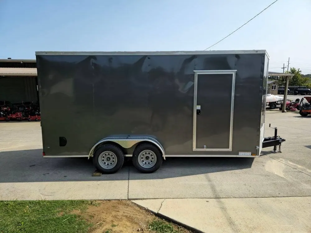 7×16 Charcoal V-Nose Enclosed Storage Trailer (2) 3,500lb Axles — view 10