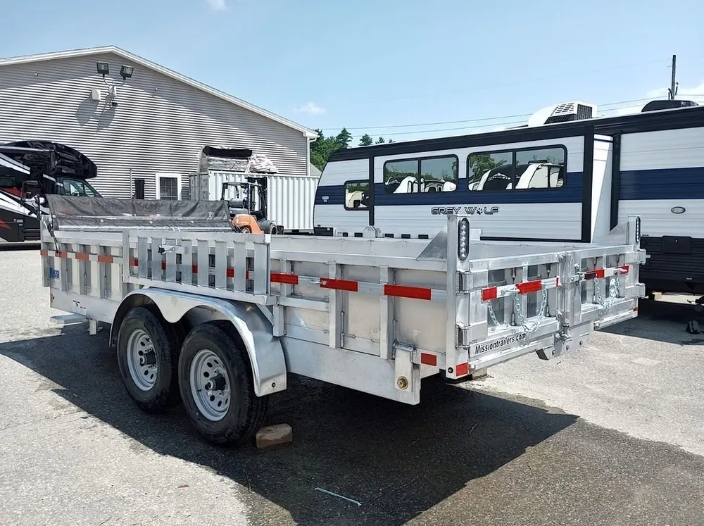 2025 Mission Trailers 7×16 14K Aluminum Hydraulic Dump w/Ramps, HD D-Rings, Barn Doors, Tarp Kit — view 8