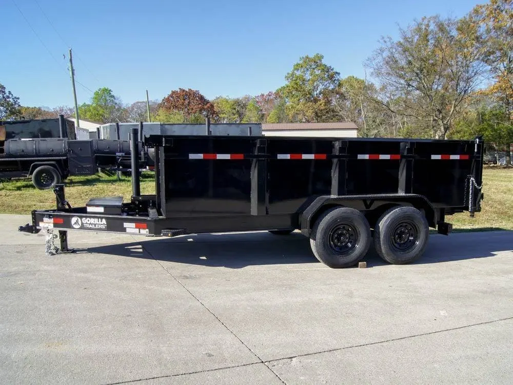 7×14 Gorilla Telescopic IBeam Dump Trailer with 3ft Sides (2) 7K Axles — view 3