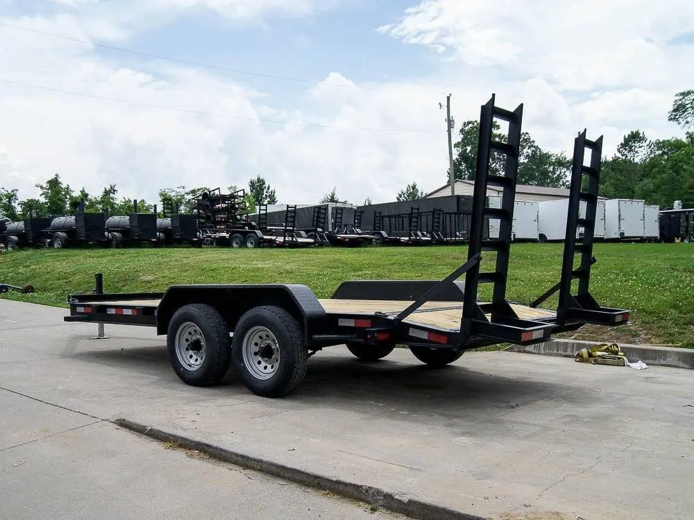 7×16 IBeam Equipment Trailer (2) 5200lb Axles with Stand-Up Ramps — view 4