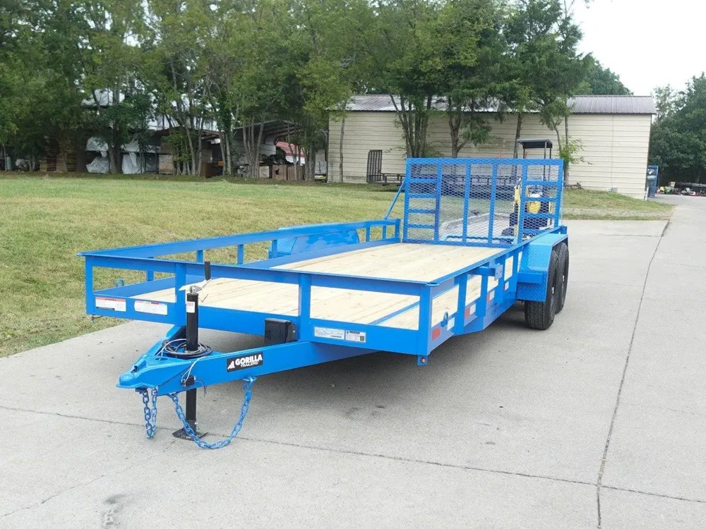 7×20 Heavy Duty Blue Straight Deck Utility Trailer (2) 5,200lb Axles with Brakes — view 3