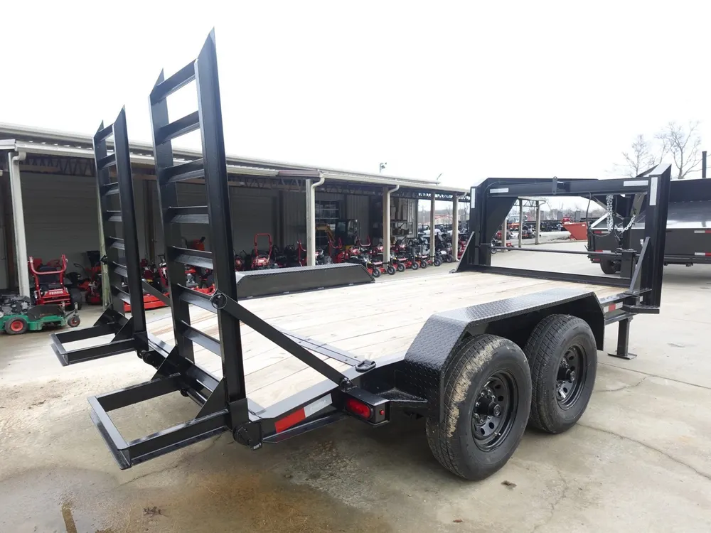 7×14 Gooseneck Equipment Trailer (2) 7K Axles with Stand-Up Ramps 14k Gvwr — view 6