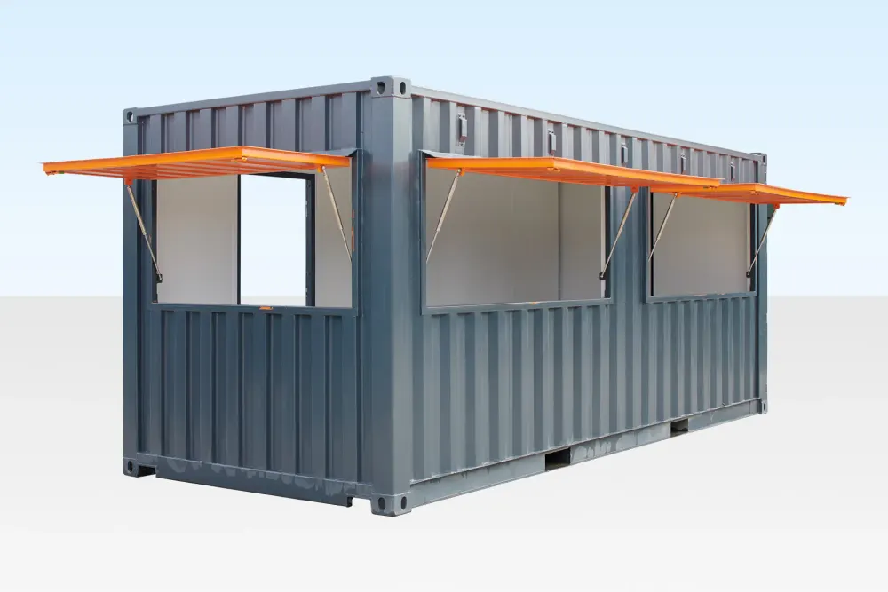 20-Fuß-Verkaufscontainer mit zwei Ausgabeklappen