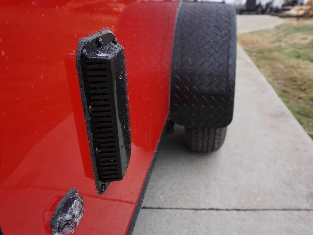 7×12 Enclosed Trailer Red V-Nose Blackout Package 3,500lb Axle Storage — view 12