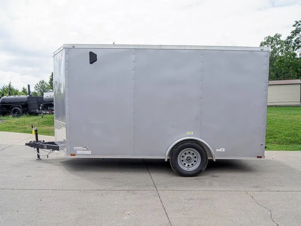 7×12 Silver Frost V-Nose Enclosed Trailer 3,500lb Axles — view 4