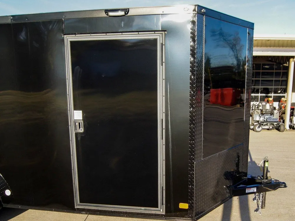 7×14 Enclosed Trailer Black V-Nose Blackout Package 3,500lb Axle Storage — view 12