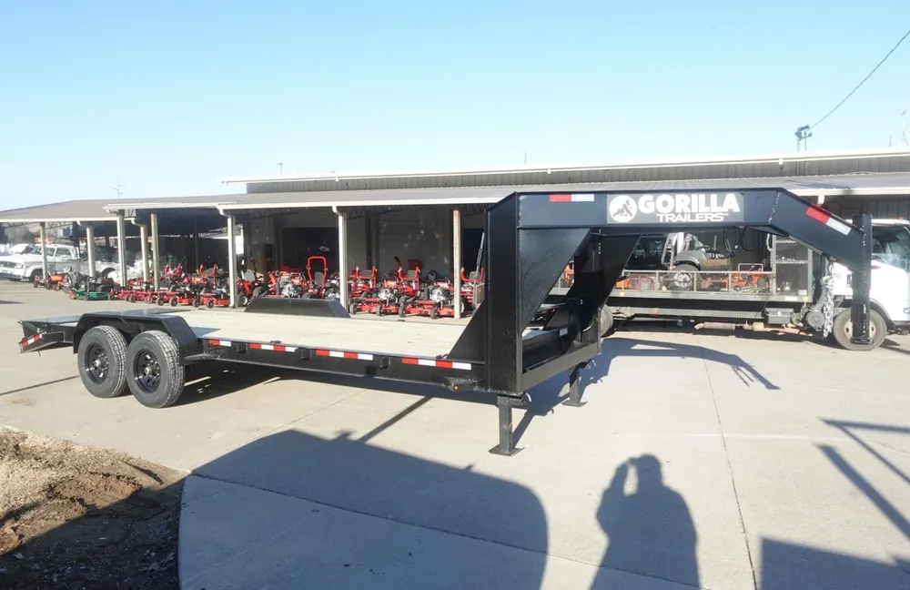 7X22 Gooseneck Equipment Trailer with (2) 7K Axles & Mini King Kong Ramps — view 7
