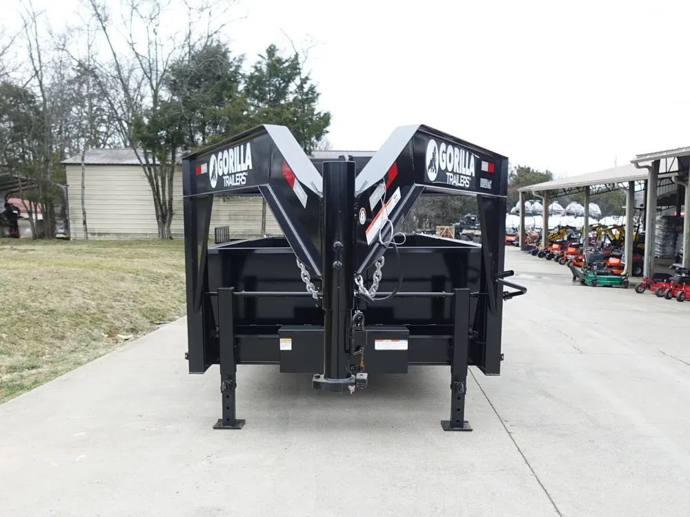 7×16 Gorilla Telescopic Gooseneck IBeam Dump Trailer 2ft Sides (2) 7K Axles — view 2