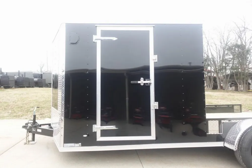 7×20 Black V-nose Hybrid Enclosed Trailer (2) 7K Axles — view 8