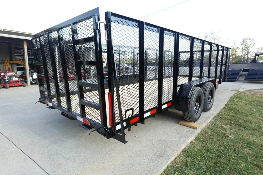 7×20 Heavy Duty Dovetail Utility Trailer 4ft Mesh Sides (2) 3,500lb Axles — view 9