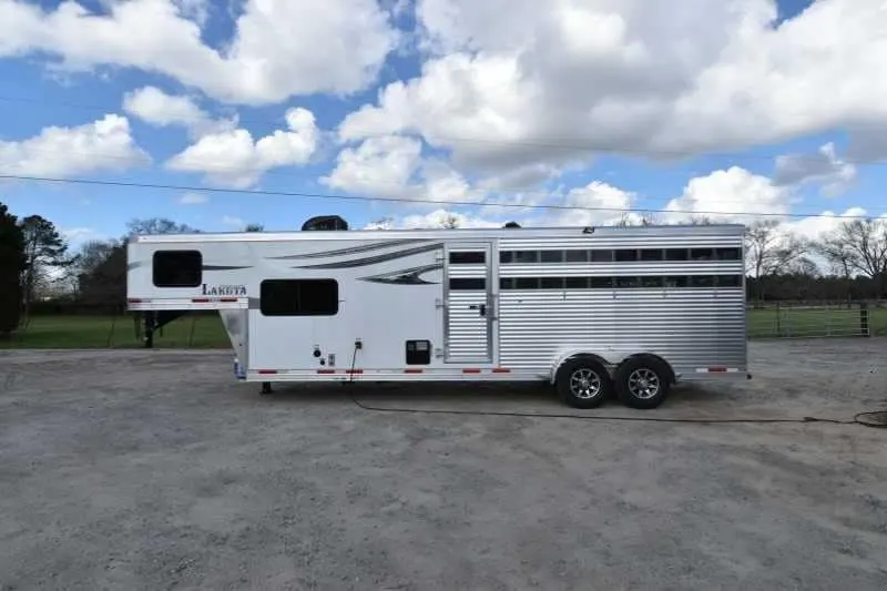 2018 Lakota Charger LQ Stock Trailer with 9′ Short Wall — view 3
