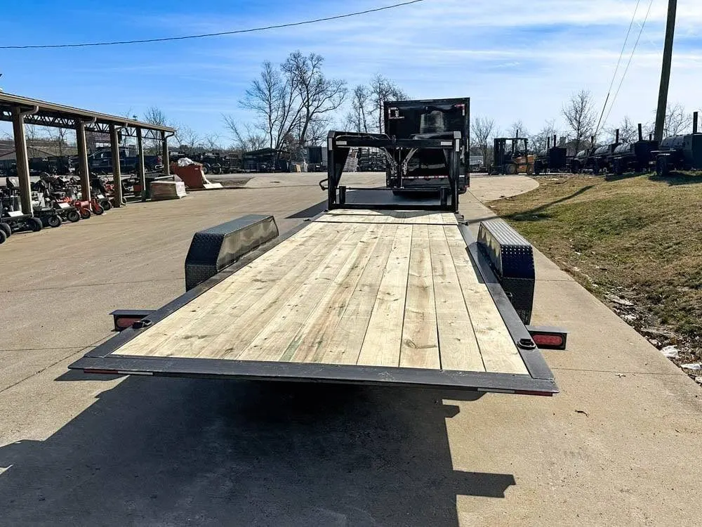 7×22 Gooseneck Tilt Car Hauler Trailer (2) 7K Drop Axles with Brakes — view 10