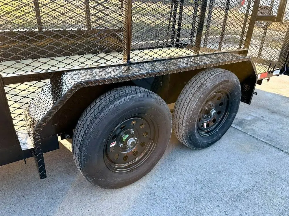 6.4×16 Straight Deck Utility Trailer 6ft Mesh Sides Ladder Racks (2) 3,500lb Axles — view 12