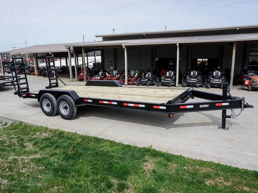 7×20 Equipment Trailer 8″ I-Beam (2) 7K Axles Standup Ramps 14K GVWR — view 2