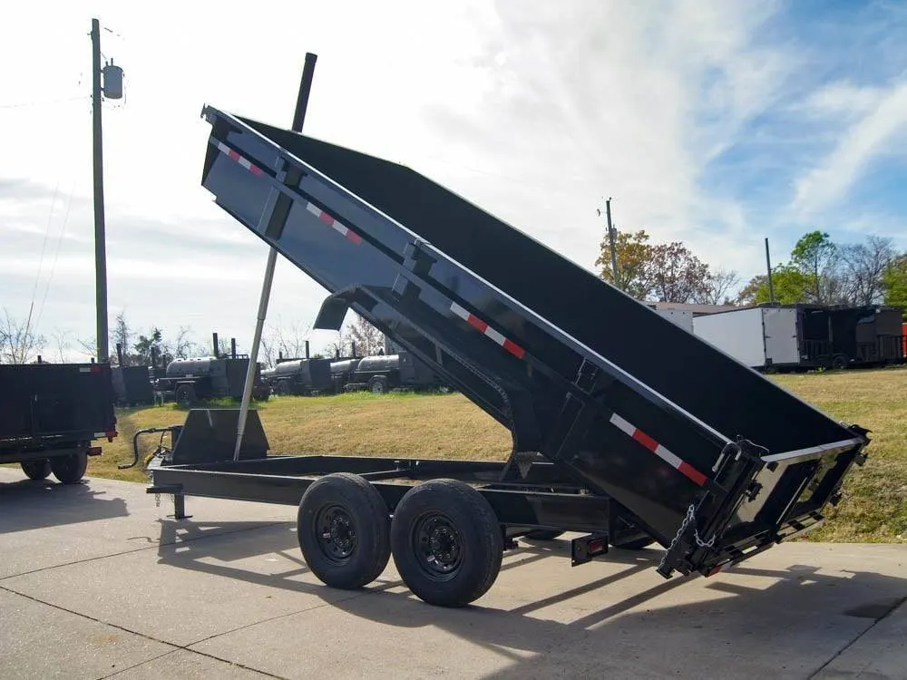 7×16 Gorilla Telescopic IBeam Dump Trailer with 2ft Sides (2) 7K Axles — view 4