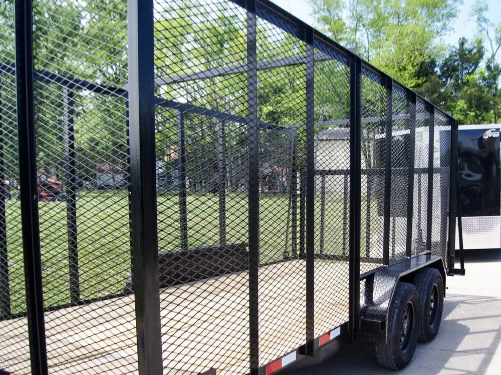 7×16 Powder Coated Straight Deck Utility Trailer with 6ft Mesh Sides (2) 3500lb Axles — view 12