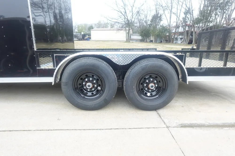 7×20 Black V-nose Hybrid Enclosed Trailer (2) 7K Axles — view 11