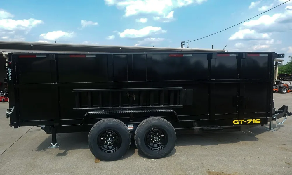 7×16 Telescopic Dump Trailer with 4ft Sides (2) 7K Axles 14k GVWR — view 7