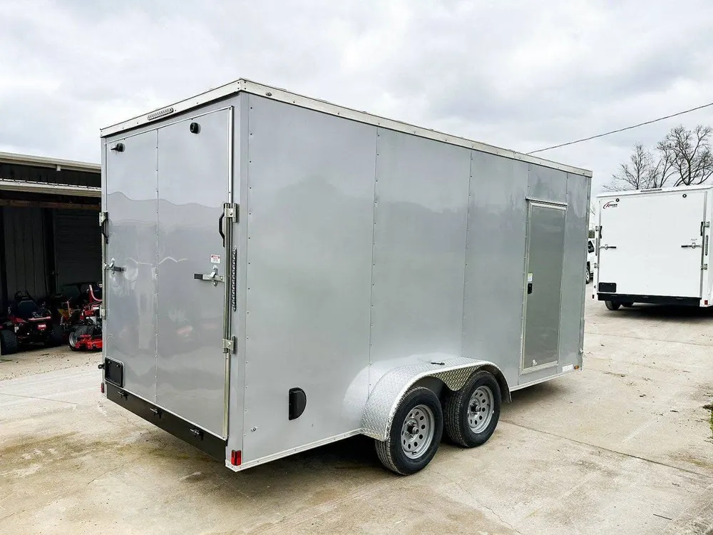 7×16 Silver V-Nose Enclosed Trailer (2) 3,500lb Axles 7ft Interior — view 6