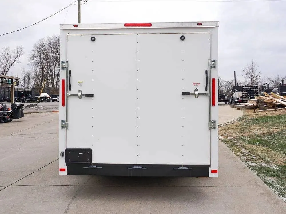 7×16 White V-Nose Enclosed Trailer Lawn Mower Cargo Trailer Storage — view 10