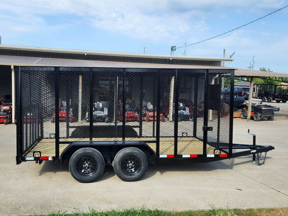 6.4×14 Straight Deck Utility Trailer 6ft Mesh Sides with Metal Roof (2) 3,500lb Axles — view 7