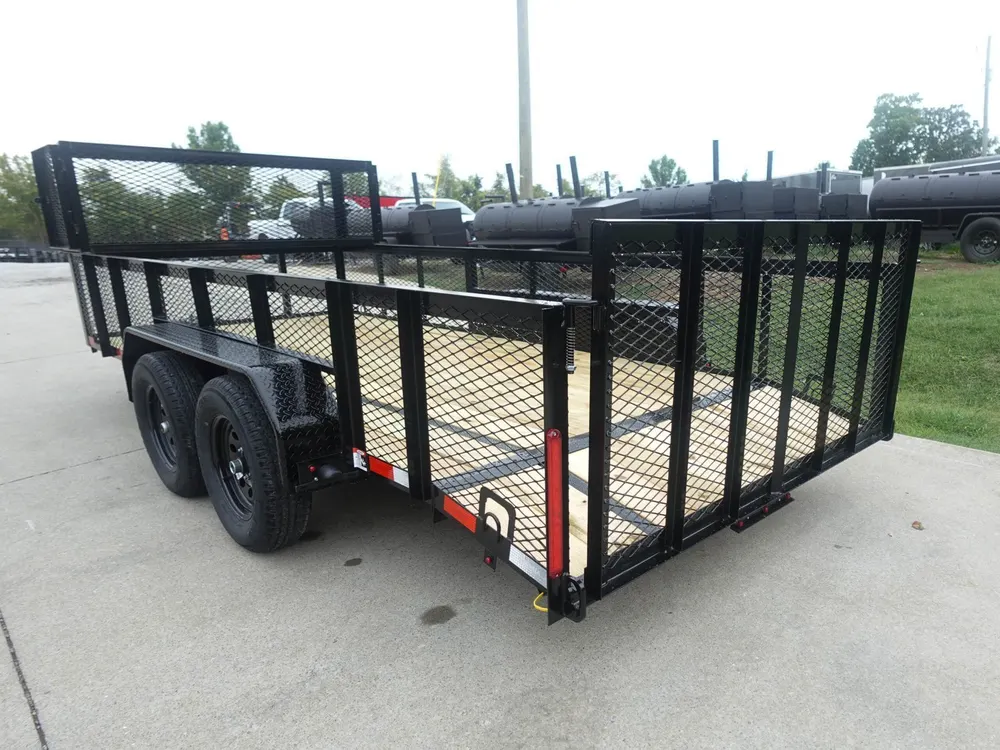 6.4×16 Dovetail Utility Trailer with Front Basket 2ft Mesh (2) 3500lb Axles — view 10